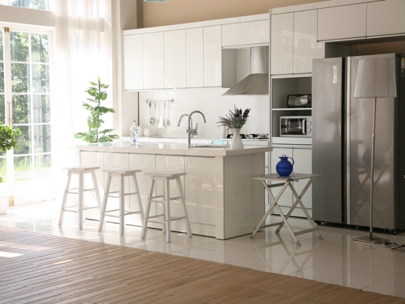 Tủ bếp đẹp màu trắng MS051