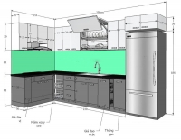 Kích thước tiêu chuẩn của một căn bếp